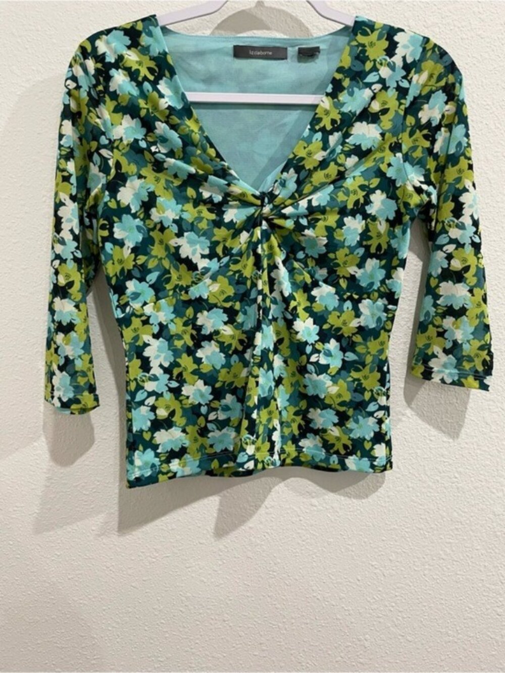 Vintage Y2K Mesh Floral Babydoll Style Top V Neck Stretch